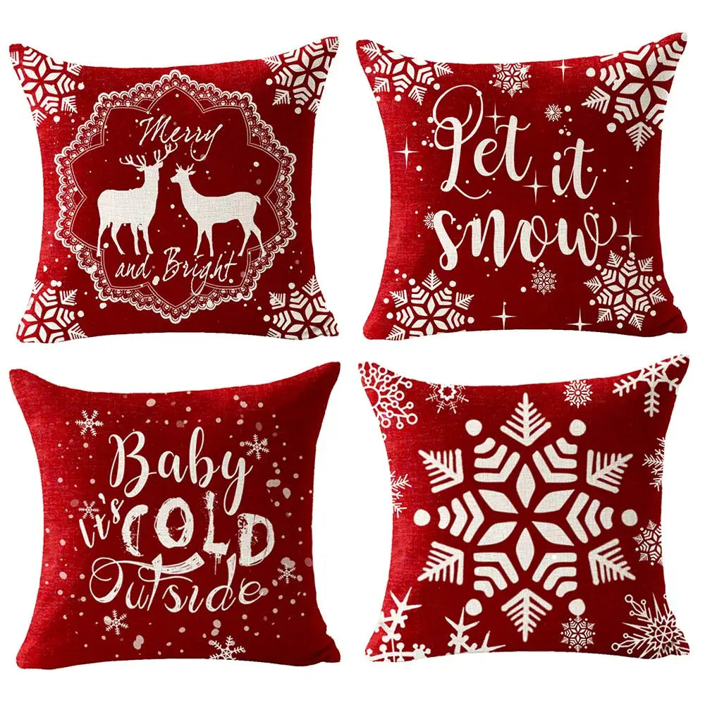 Cozy Snowflake & Elk Christmas Pillowcase 40x40 - Image 8