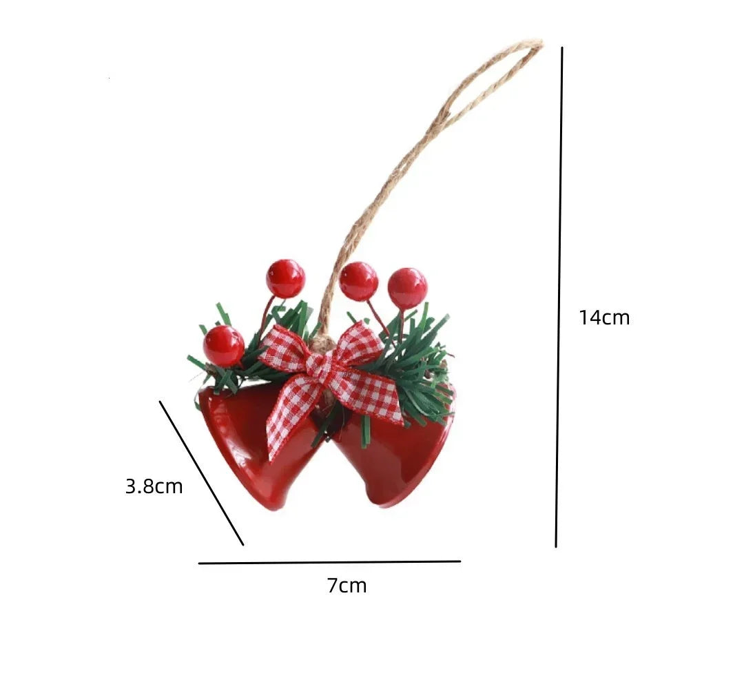 Charming Metal Double Horn Bell Christmas Ornament - Image 10