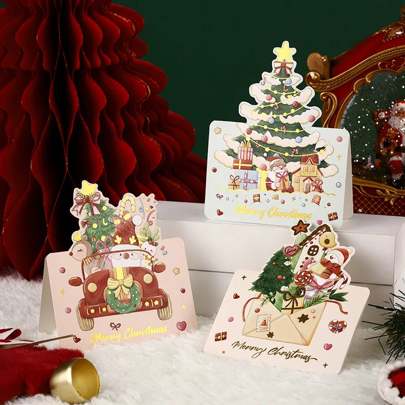 6-Pack Gold Foil Merry Christmas Cards Set