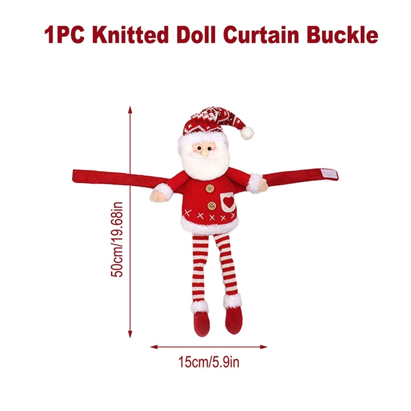 Festive Santa Elk Christmas Curtain Buckle Ornament - Image 2