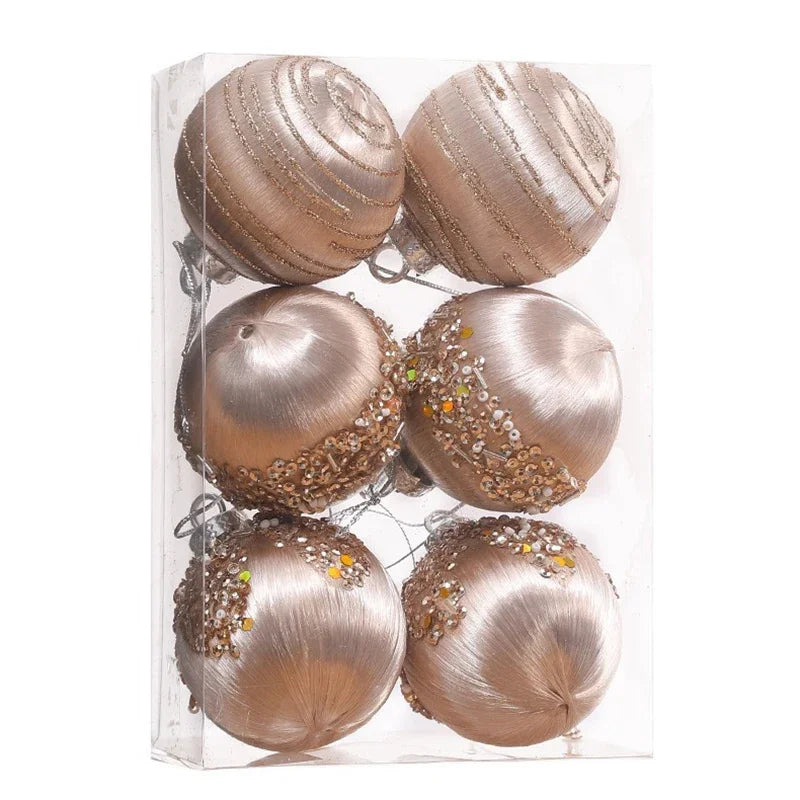 6PCS Festive 6cm Plastic Christmas Ball Ornaments - Image 2