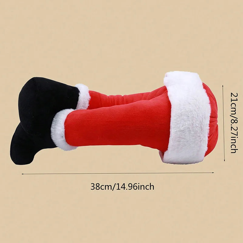 Festive Plush Santa Claus Leg Door Decor - Image 12
