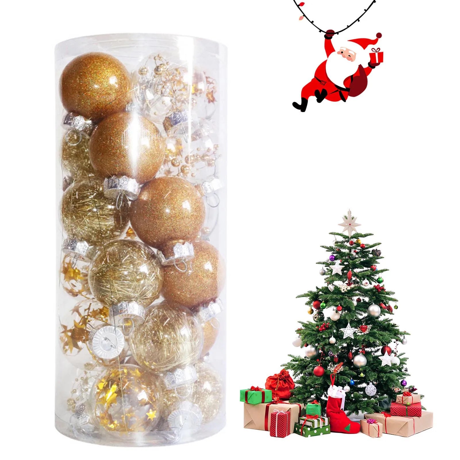 Elegant Shatterproof Clear Christmas Ball Ornaments - Image 4