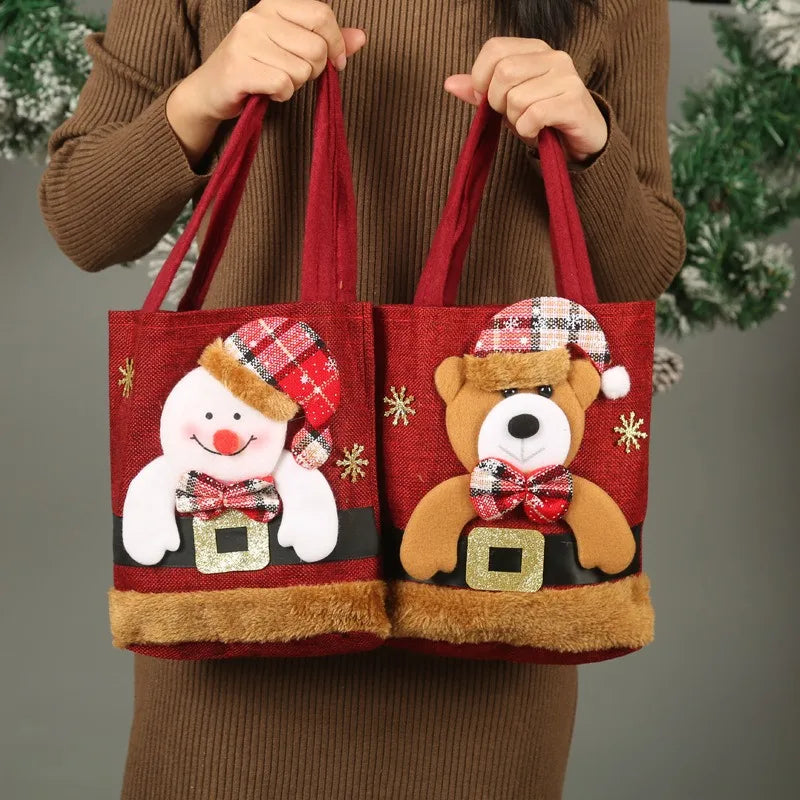 Festive Xmas Gift Bags: Santa, Snowman & Friends - Image 3