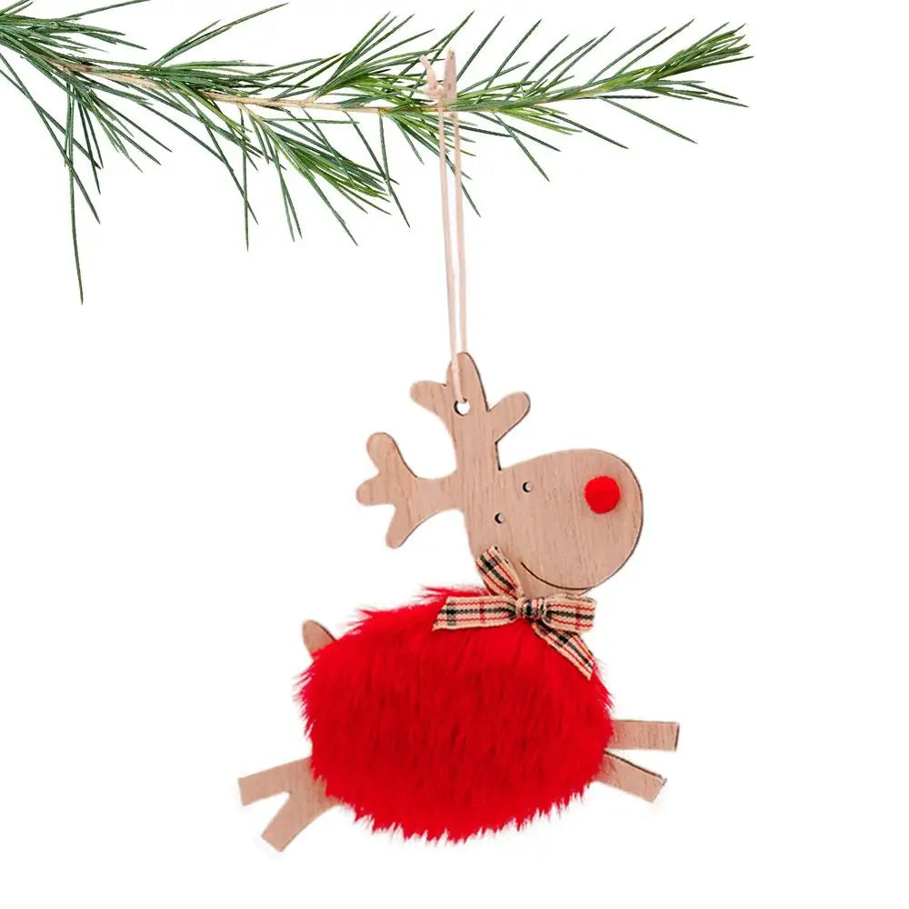 Charming Wooden Deer Pendant for Christmas Decor - Image 15
