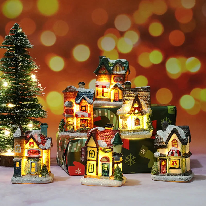 Enchanting LED Tiny House Christmas Decor