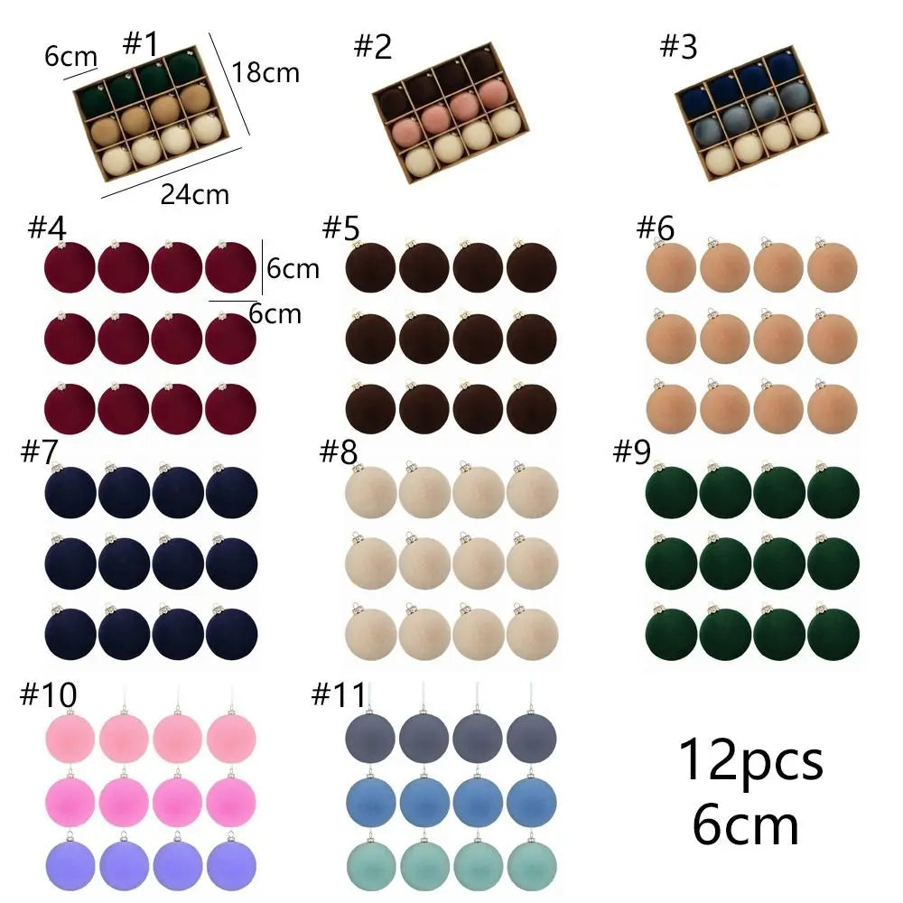 12pcs Velvet Shatterproof Christmas Ball Ornaments - Image 11