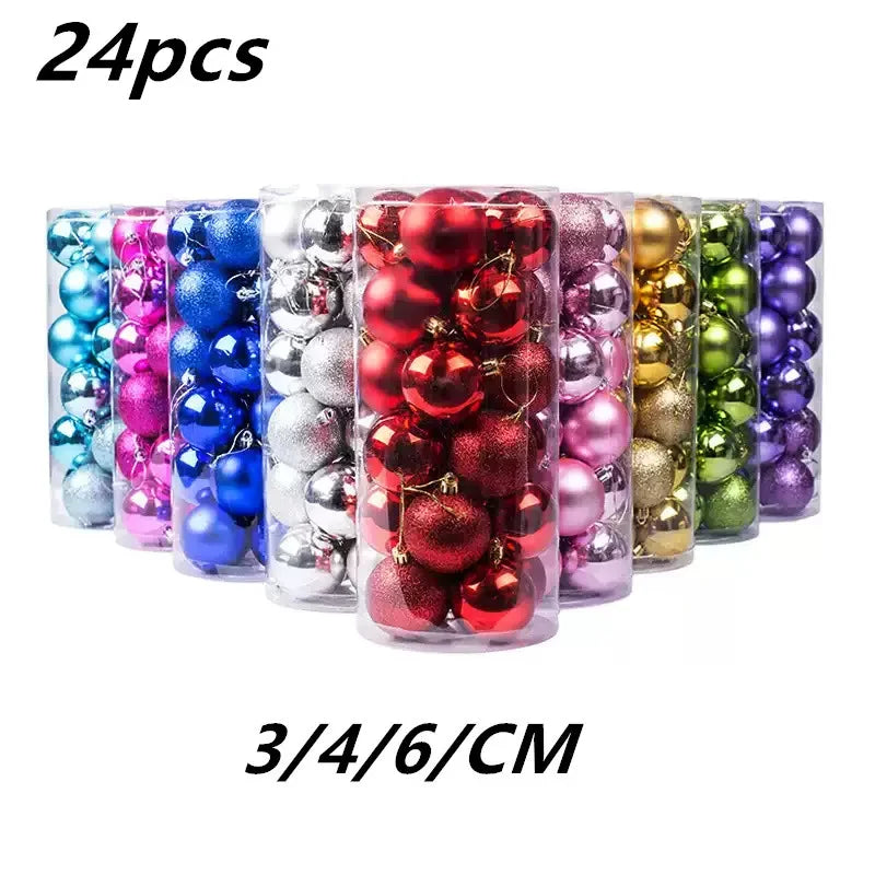 Colorful Glitter Christmas Tree Baubles - Festive Decor