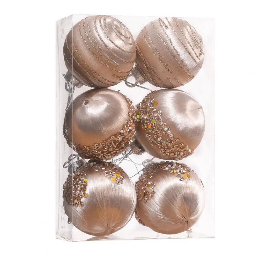 Velvet Shatterproof Christmas Ball Ornaments – 6 Pcs - Image 7