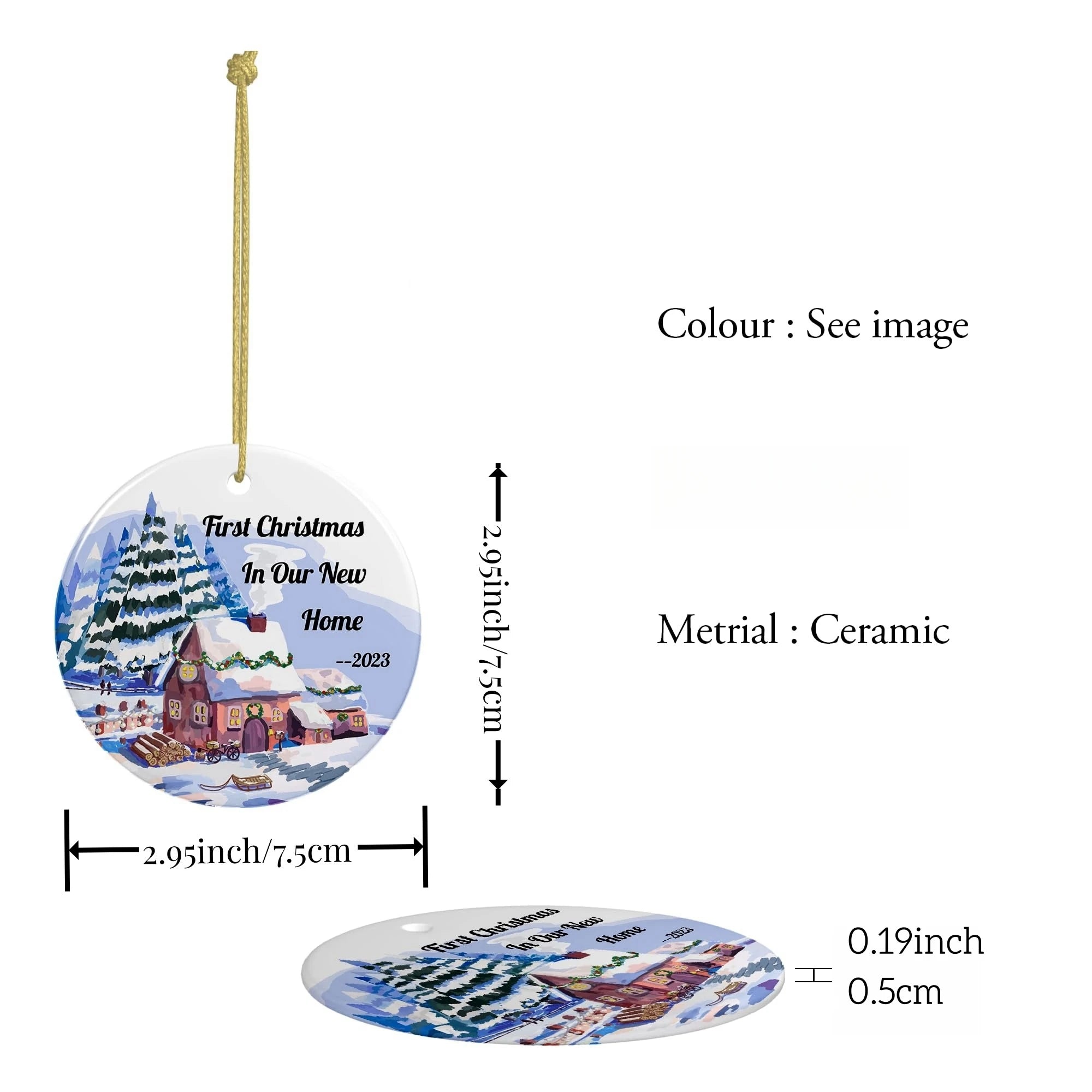 Custom Round Hanging Christmas Ornaments - Perfect Holiday Decor - Image 2