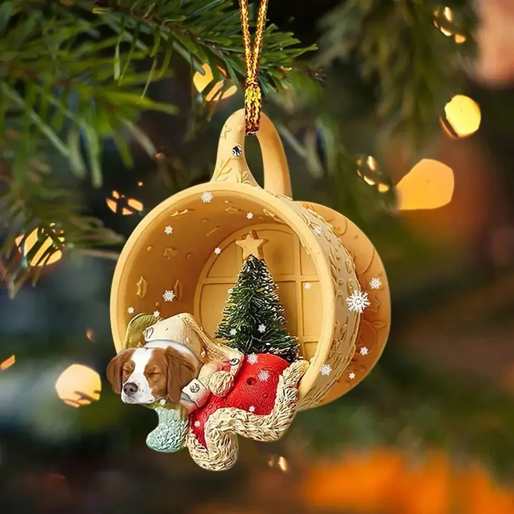 Adorable Puppy Acrylic Christmas Tree Ornament - Image 6