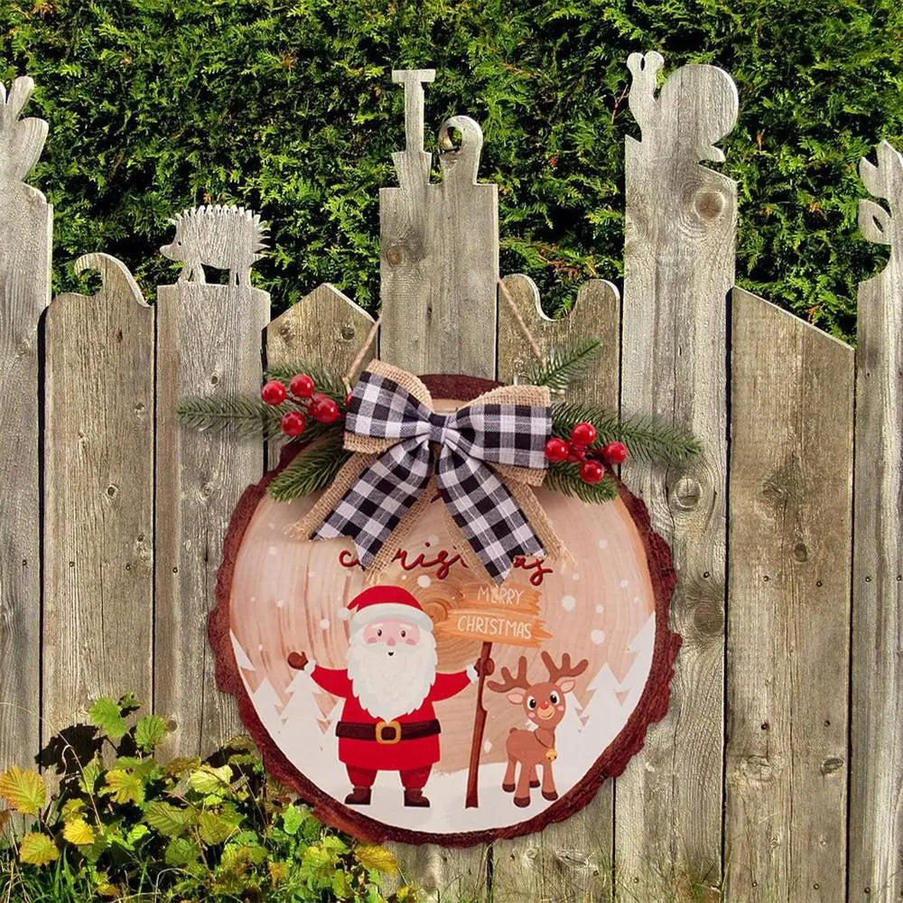 Charming Merry Christmas Wooden Door Hanging Sign - Image 6