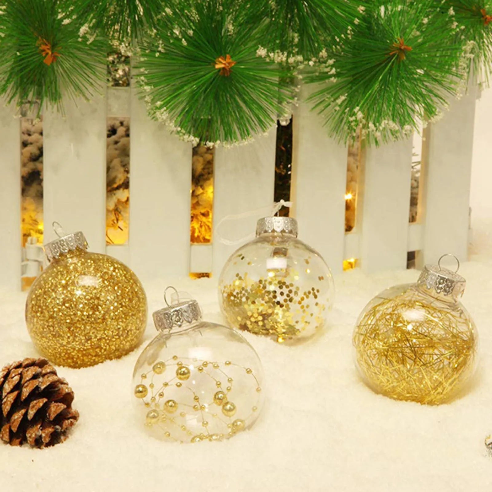 Elegant Shatterproof Clear Christmas Ball Ornaments