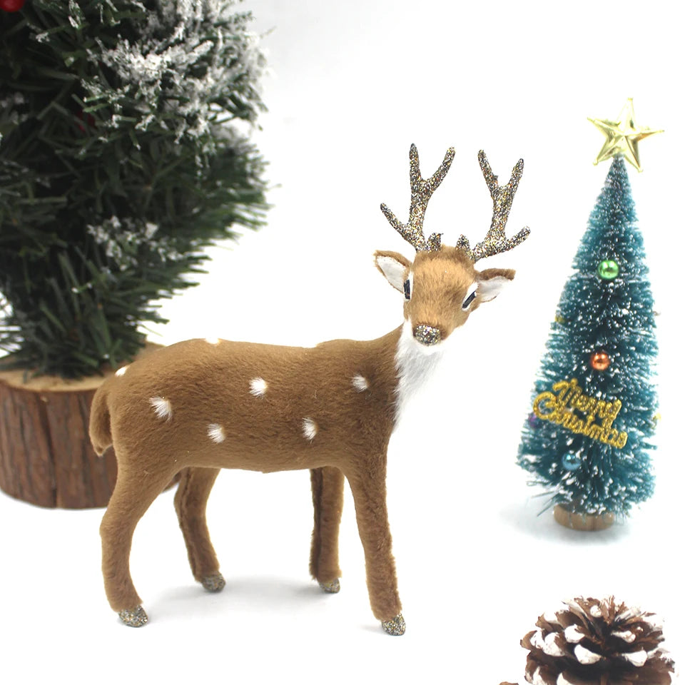 Charming Miniature Christmas Deer Table Ornaments - Image 31