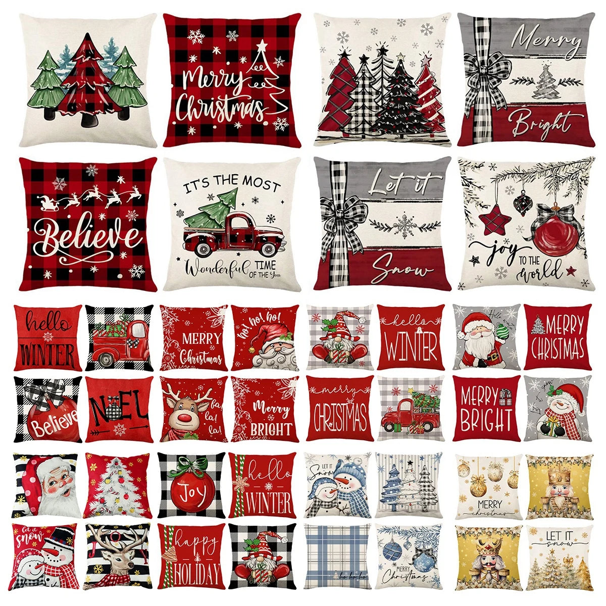 Festive Santa Claus & Snowman Pillowcase Decor - Image 11