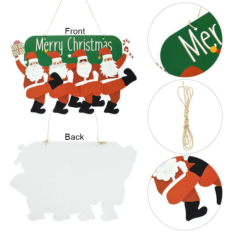 Festive Santa Claus Door Sign & Tree Decor - Image 7