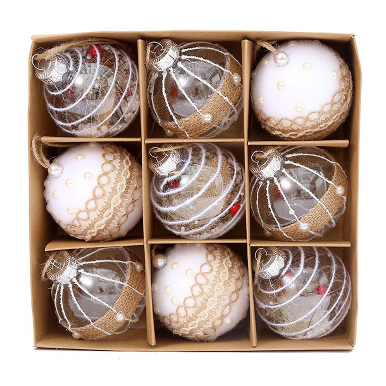 Elegant Rose Gold Christmas Ball Ornaments - 9 Pack - Image 3