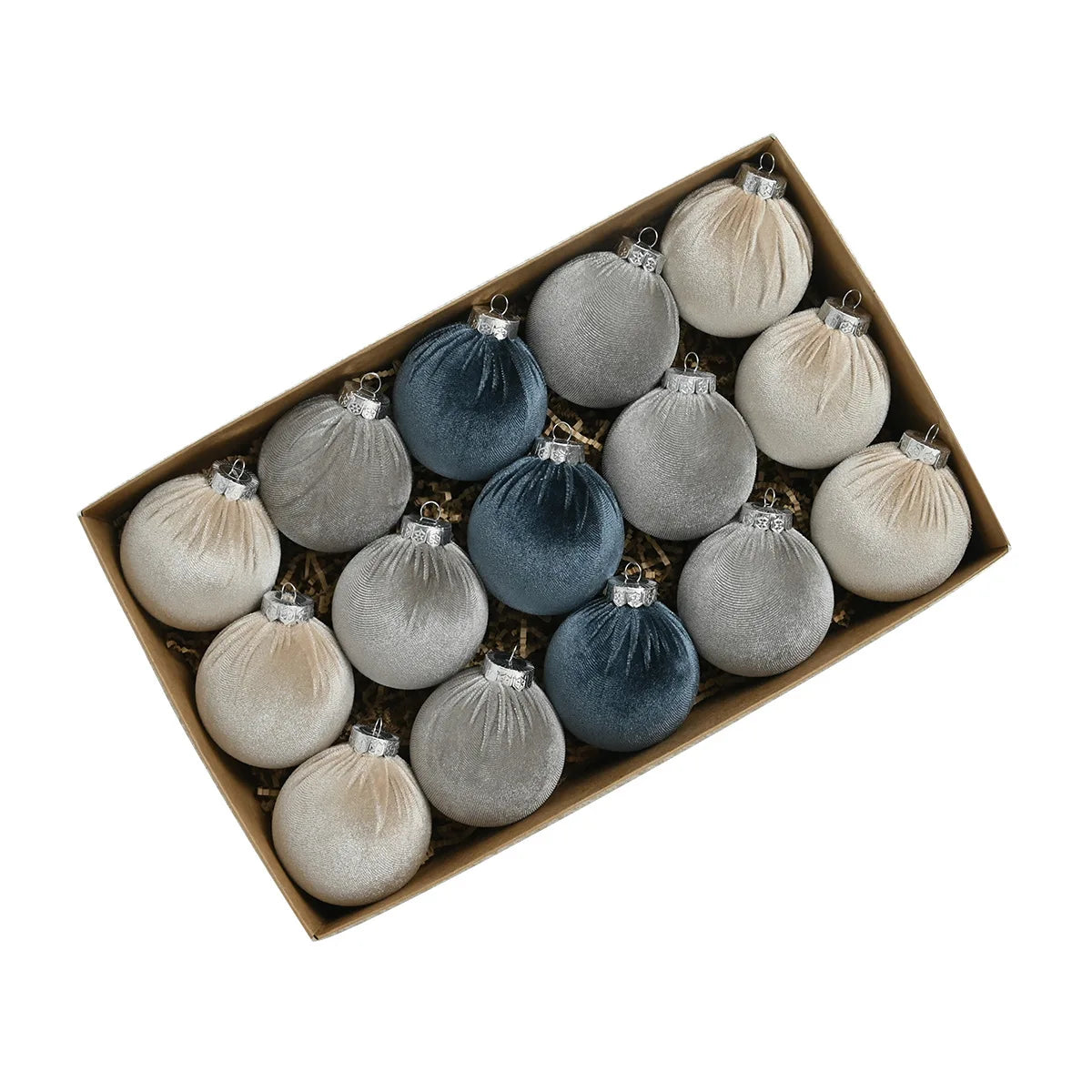 Shatterproof Velvet Christmas Baubles - 15 Pack - Image 11