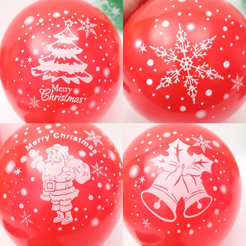 Festive Elk & Tree Christmas Balloons - 10/40 Pcs - Image 27
