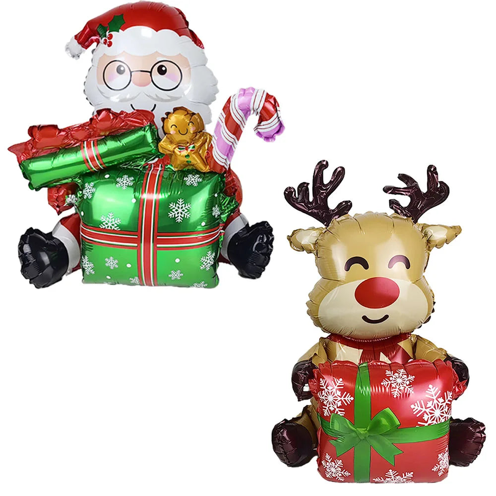 Festive Santa Elk Foil Balloon for Christmas!