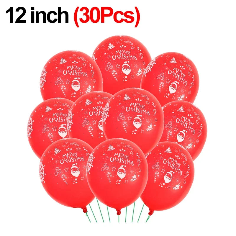 Festive Elk & Tree Christmas Balloons - 10/40 Pcs - Image 14