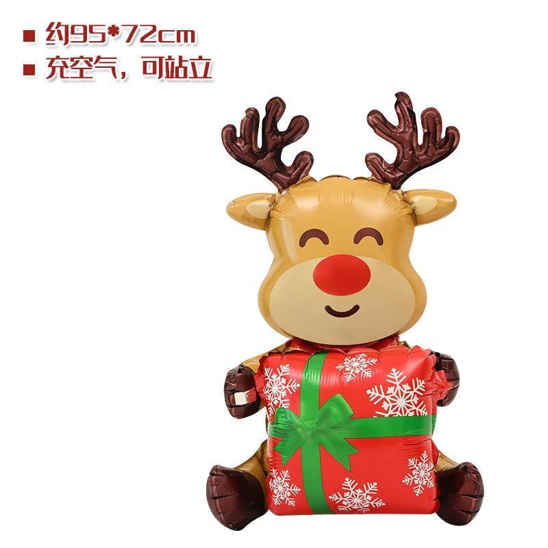 Festive 4D Christmas Balloon Decorations - Santa & Reindeer - Image 2