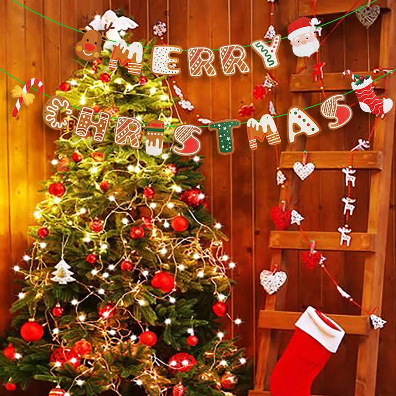 Festive Merry Christmas Hanging Banner & Decor - Image 3