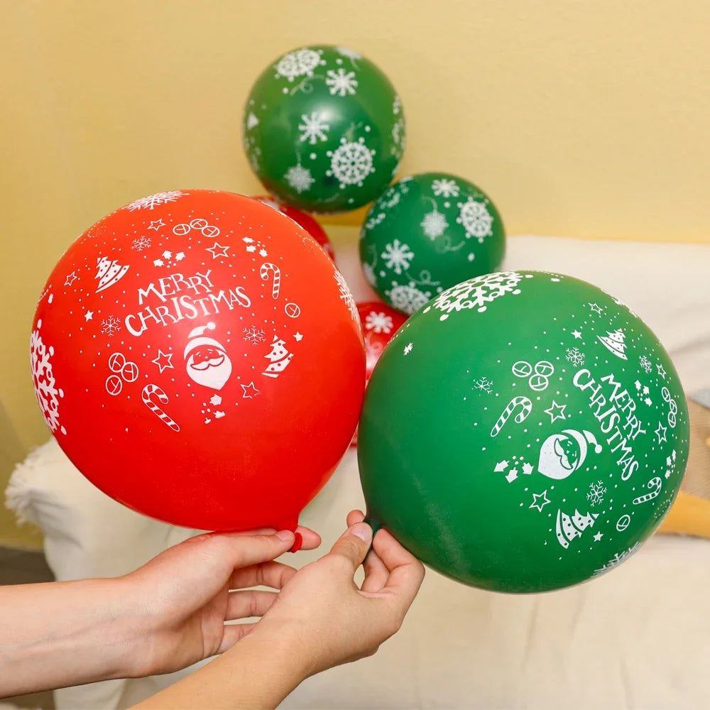 Festive Elk & Tree Christmas Balloons - 10/40 Pcs - Image 30