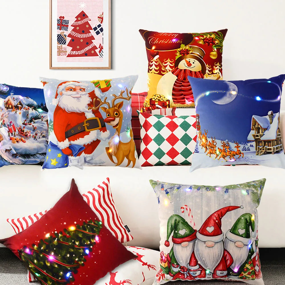 Festive LED Christmas Cushion Cover 45x45cm - Image 7
