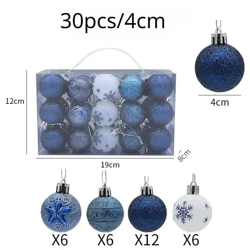 30pcs Multicolor Christmas Balls Set for Festive Decor - Image 9