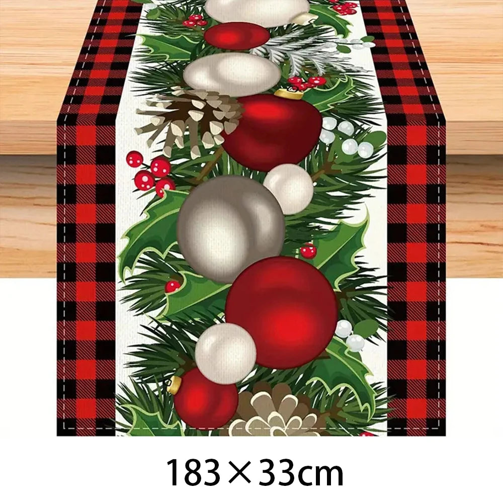 Festive Christmas Table Runner – Santa, Elk & Snowman - Image 17