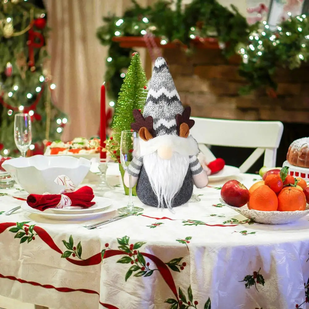 Adorable Plush Holiday Gnome Ornament with Antlers - Image 12