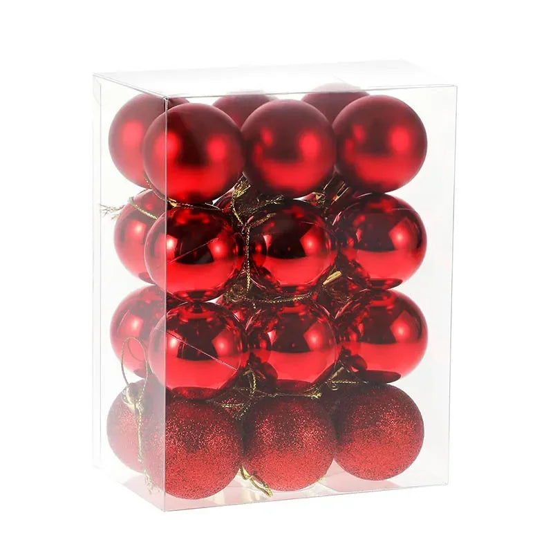 24 Shatterproof 6CM Christmas Ball Ornaments Set