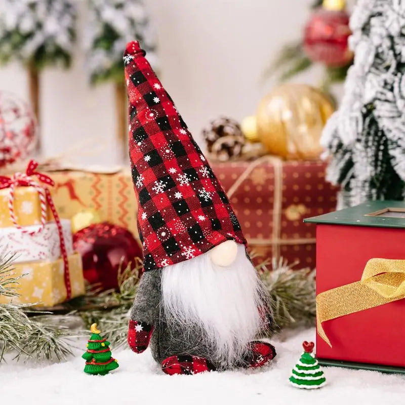 Festive Swedish Tomte Gnomes with Buffalo Plaid - Image 5