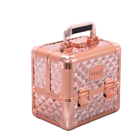 rose gold makeup vanity case