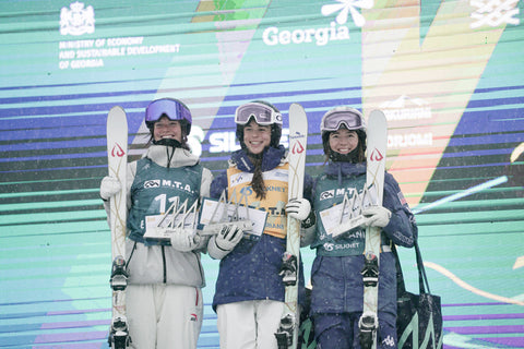 Photo of Maia Schwinghammer, Jakara Anthony, and Jaelin Kauf - FIS Freestyle Dual Moguls World Cup - Bakuriani, Georgia 2023