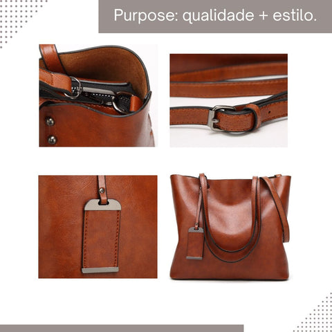 Bolsa Feminina Purpose Em Couro