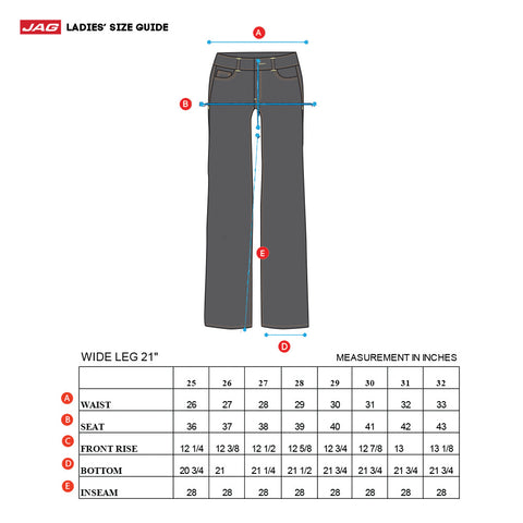 Women's Sizing Charts – Jag Jeans