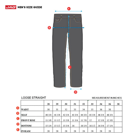 Men's Sizing Charts – Jag Jeans