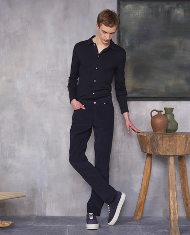 Officine Generale James Corduroy Jean in Navy, $275