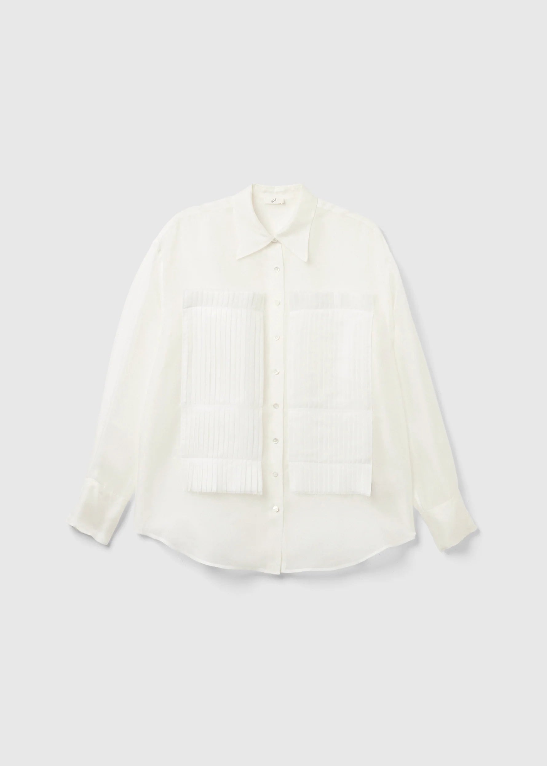Bite Studios Pleated Silk Patch Shirt