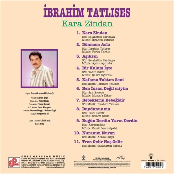 Ibrahim Tatlises - Kara Zindan Plak ( Schallplatte )