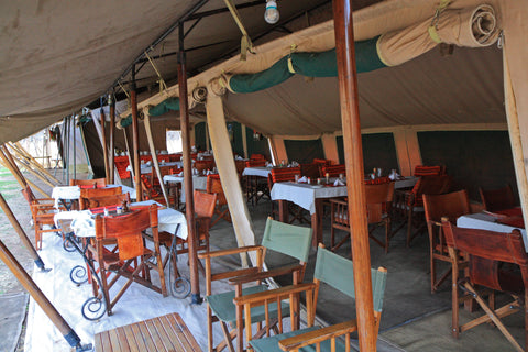 Dining area from a tented camp