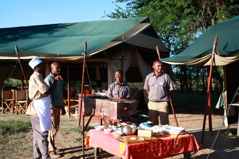 Hot breakfast preparation in the Serengeti