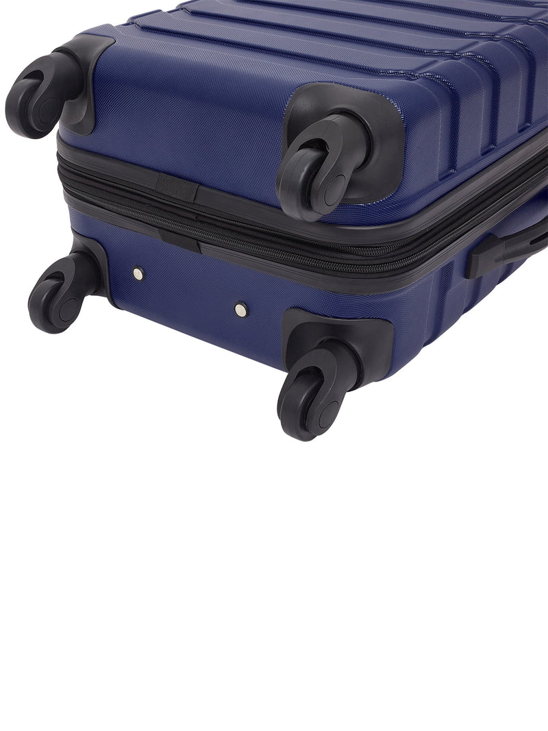 Wrangler 4 Piece Rolling Hardside Luggage Set, Blue