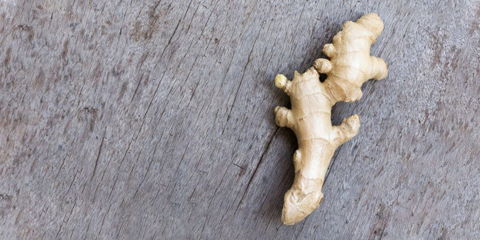 fresh ginger root on a table