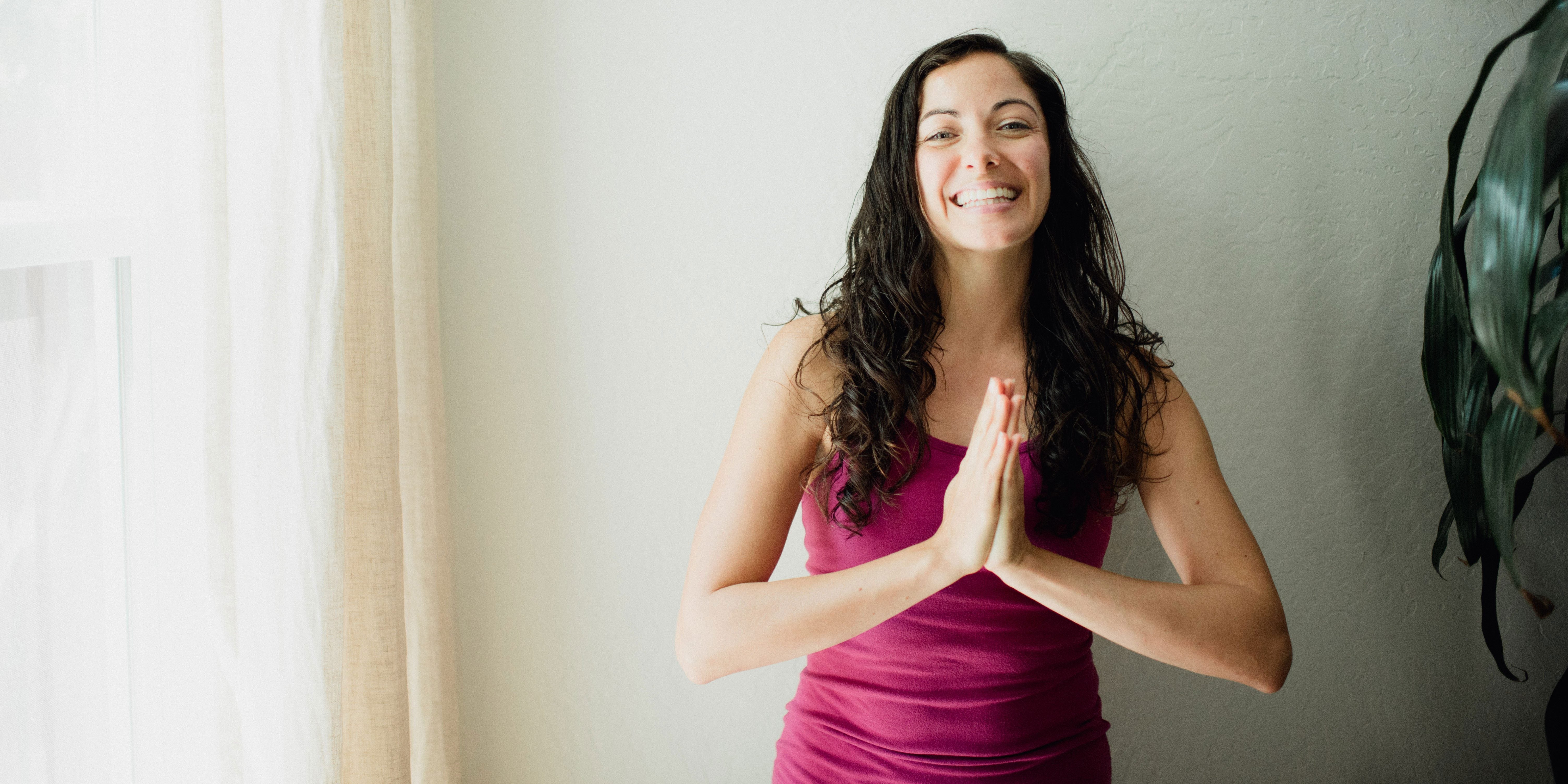 Putting hands to the heart is a great way to check in with your body.