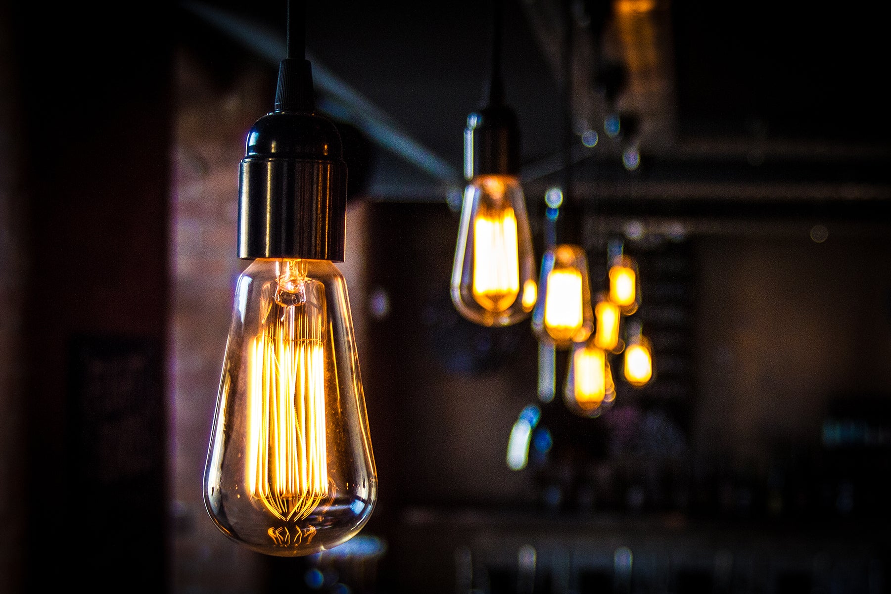 squirrel cage bulbs at BrewDog Nottingham