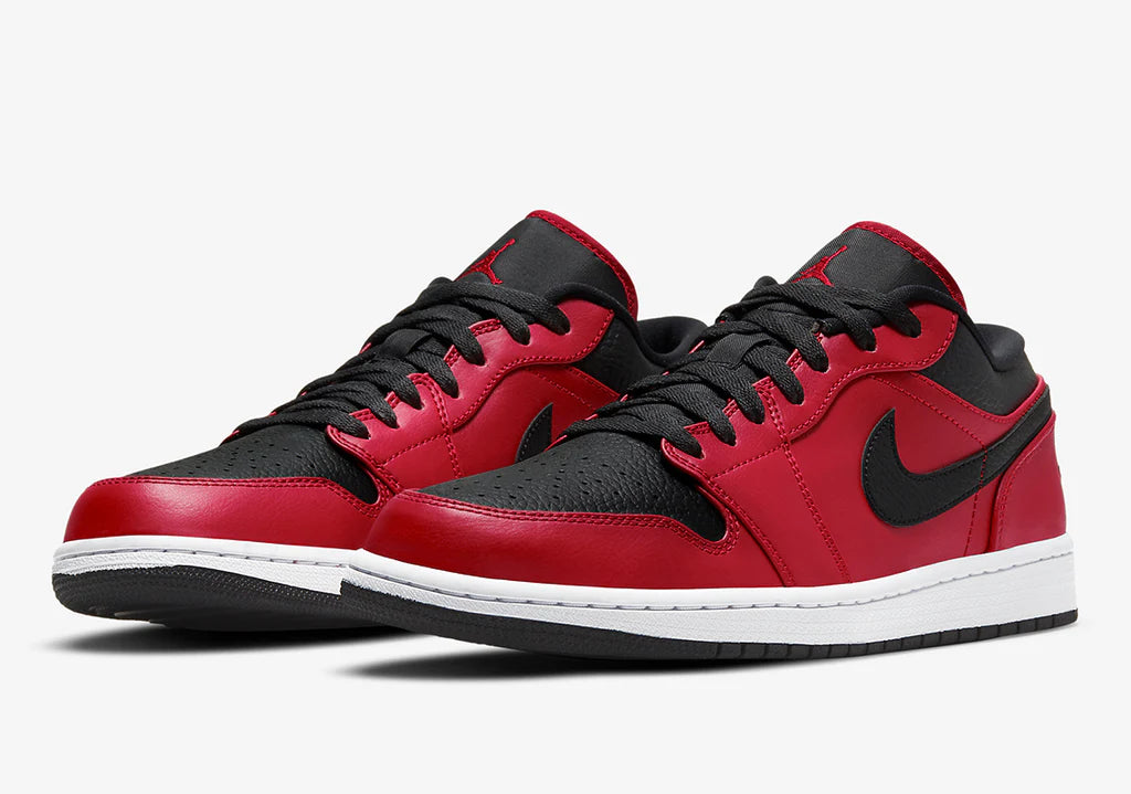 Jordan 1 Low "Reverse Bred Pebbled Swoosh"
