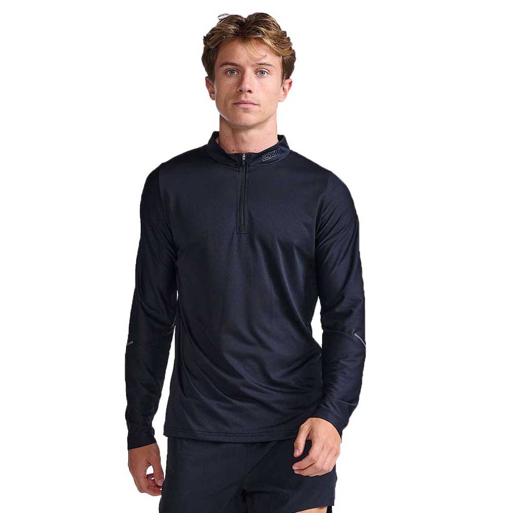2XU Light Speed Tech Half Zip T-Shirt Black LBK2_R3MGT09
